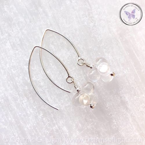 Clear Quartz Bubble Drop Earrings